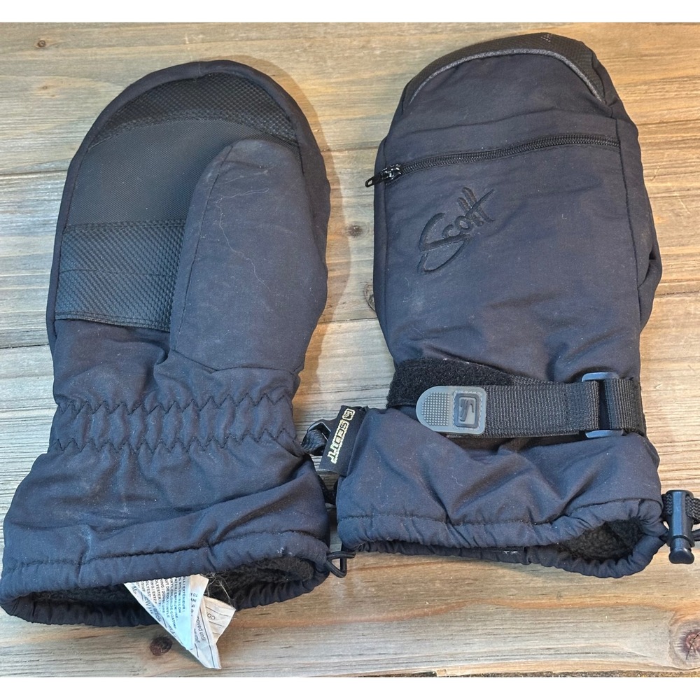 Scott Ski Mittens Insulated Winter Snow Waterproof Medium Black Excellent